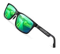 ROCKNIGHT HD Polarized Mens Sunglasses UV Protection Hiking Fishing Travel Mirrored Green Sunglasses Metal Frame Shades for Men…
