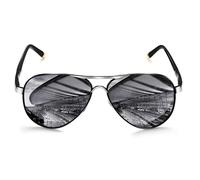 ROCKNIGHT Polarized Pilot Sunglasses for Men Women Polarized UV Protection Metal Frame Flat Top Silver Mirror Sunglasses Lightweight
