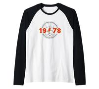 Rock'n'Roll 1978 High Voltage Retro Music Birthday Raglan Baseball Tee