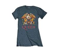 Rockoff Trade Damen Queen Classic Crest T-Shirt, Grey (Heather), Small