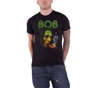 Rockoff Trade Men's Bob Marley Smoking Da Erb T-Shirt, Black (Black Black), Small