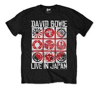 Rockoff Trade Men's David Bowie Live in Japan T-Shirt, Black (Black Black), X-Large