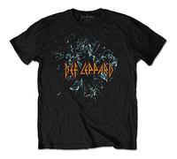 Rockoff Trade Men's DEF Leppard Shatter T - Shirt, Black (Black Black), Small