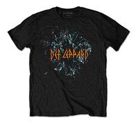 Rockoff Trade Men's DEF Leppard Shatter T-Shirt, Black, Small