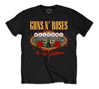Rockoff Trade Men's Guns N' Roses Welcome to the Jungle T-Shirt, Black (Black Black), Small