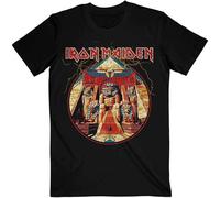 Rockoff Trade Men's Iron Maiden Powerslave Lightning Circle T-Shirt, Black, Large