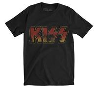Rockoff Trade Men's Kiss Classic Logo Vintage T-Shirt, Black, X-Large