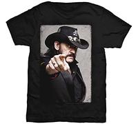 Rockoff Trade Men's Lemmy Pointing Photo White Yellow Black Red Mens Women T Shirt 100% Cotton