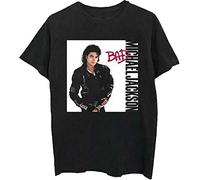 Rockoff Trade Men's Michael Jackson Bad Regular Fit Crew Neck Short Sleeve T - Shirt, Black (Black Black), Small (Manufacturer Size:Small)