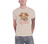 Rockoff Trade Men's Queen Classic Crest T-Shirt, Beige (Neutral Neutral), Large (Size:Large)