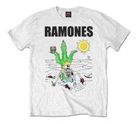 Rockoff Trade Men's Ramones Loco Live T-Shirt, White, Medium