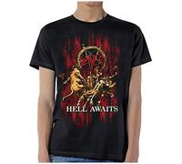 Rockoff Trade Men's Slayer Hell Awaits Black Tshirt: Large T-Shirt
