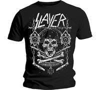 Rockoff Trade Men's Slayer Skull & Bones Revised Mens Black Tshirt: Small T - Shirt, Black (Black Black), Small