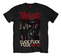 Rockoff Trade Men's Slipknot Fuck Me Up T - Shirt, Black (Black Black), XX-Large (Manufacturer Size:XXL)
