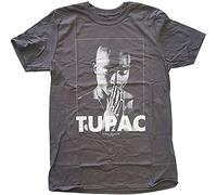 Rockoff Trade Men's Tupac Praying T-Shirt, Grey (Charcoal), Medium (Manufacturer Size:Medium)