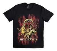 Rockoff Trade Men's Slayer Hell Awaits Black T-Shirt, Black (Black Black), Medium