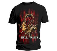 Rockoff Trade Men's Slayer Hell Awaits Black T-Shirt, Black (Black Black), Medium