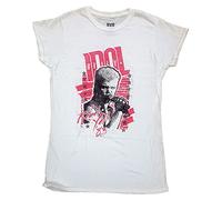Rockoff Trade Women's Billy Idol Rebel Yell T-Shirt, White, 8