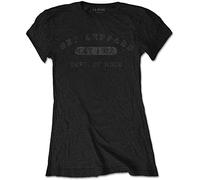 Rockoff Trade Women's DEF Leppard Collegiate T - Shirt, Black (Black Black), 10