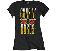 Rockoff Trade Women's Guns N' Roses Big Guns T Shirt, Black, L UK