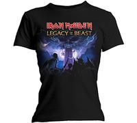 Rockoff Trade Women's Iron Maiden Legacy Army T-Shirt, Black, 14