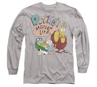 Rockos Modern Life Logo Group Mens Long Sleeve T Shirt, Athletic Heather, S