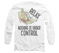 Rockos Modern Life Relax Unisex Long Sleeve T Shirt, White, XX-Large