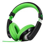 Rockpapa Comfort Kids Headphones Wired, Over Ear Earphones, Childrens Head phones with Adjustable Headband, Stereo Sound, Wired Headphones for Kids Girls Teens Adults (Green)