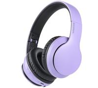 Rockpapa E7 Bluetooth Headphones Over Ear, Wireless Headphones with Microphone & HiFi Stereo, Foldable, Lightweight, Wireless Wired Headphones for School/Work/Phone/PC/TV, Black Purple