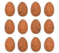RockParty 12pc Easter Egg Art & Craft Pack - 80mm Foam Hanging Eggs for Bonnet Decorations, Egg Hunts & Seasonal Crafts - Natural Speckled