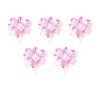 RockParty 3cm Self Tie Pull Bow Ribbons Wrapping Bows - Festive Xmas Present Decorations - 5 Pack (Pink)