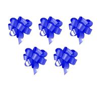 RockParty 3cm Self Tie Pull Bow Ribbons Wrapping Bows - Festive Xmas Present Decorations - 5 Pack (Royal Blue)