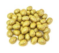 RockParty 50 Mini Glitter Easter Eggs - Decorative Craft Eggs for Egg Hunts, Bonnet Making & Easter Decorations - Gold