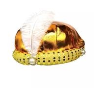 RockParty Adult Gold Wise Man Genie Costume with Feather Hat - Premium Nativity Pantomime Outfit for Christmas, Fancy Dress
