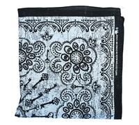 RockParty Black & White Paisley Bandana - Funky Pattern Head, Neck & Face Scarf for Men, Women & Teens (Reusable, Unisex Design)