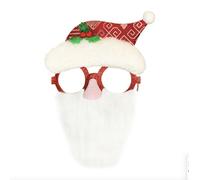 RockParty Christmas Party Glasses Fun Novelty Festive Eyewear in Santa, Tree, Reindeer & Elf Hat Designs Holiday Costume Accessories (Choose Style) (Santa Beard)