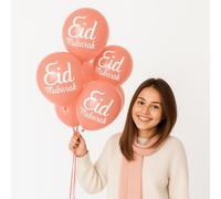 RockParty Eid Mubarak Balloons - 20 Rose Gold Latex Balloons | Islamic Eid Party Decorations for Ramadan, Eid al-Fitr, Eid al-Adha | Muslim Celebration Supplies