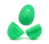 RockParty Fillable Plastic Easter Eggs for Kids 12-Pack Reusable Egg Hunt Surprise Eggs for Chocolate & Treats - Green