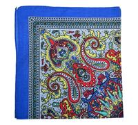 RockParty Funky Extra Large XL Checker Bandana Rainbow Multi Colours Lightweight Cotton - Blue Red Yellow Paisley