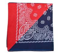 RockParty Funky Extra Large XL Checker Bandana Rainbow Multi Colours Lightweight Cotton - Red Navy Paisley