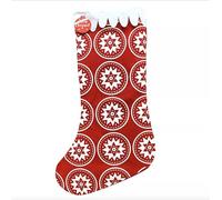 RockParty Jumbo Christmas Stocking - 90cm Extra Large Red & White Felt Sack with Star Pattern for Presents & Festive Holiday Decorations (Pack of 1)