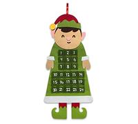 RockParty Large Felt Christmas Advent Calendar with Pockets - Hanging Countdown Decoration for Kids & Families (Elf)