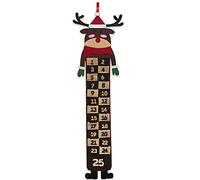 RockParty Large Felt Christmas Advent Calendar with Pockets - Hanging Countdown Decoration for Kids & Families (Long Reindeer)