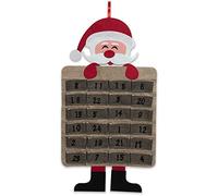 RockParty Large Felt Christmas Advent Calendar with Pockets - Hanging Countdown Decoration for Kids & Families (Hessian Santa)