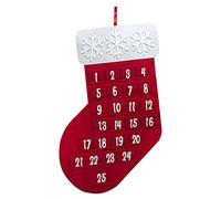 RockParty Large Felt Christmas Advent Calendar with Pockets - Hanging Countdown Decoration for Kids & Families (Red Stocking)