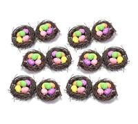 RockParty Multicolour Bobbly Easter Bunny Decorations - Foam Bunny Bonnet Crafts & Spring Display Ornaments- 12 Pack