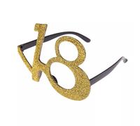 RockParty Novelty Birthday Age Party Glitter Glasses (18th, 21st, 30th, 40th, 50th & 60th) (18th Gold)