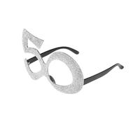 RockParty Novelty Birthday Age Party Glitter Glasses (18th, 21st, 30th, 40th, 50th & 60th) (50th Silver)