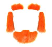RockParty Pack of 4 St Patrick's Day Ginger Leprechaun Beard, Side Burns & Eyebrows