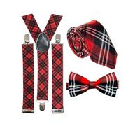RockParty Robert Burns Night Scottish Tartan Braces, Tie & Bow Tie Set - Perfect for Celebrating Scotland's Heritage